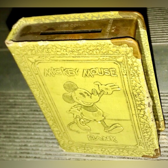 Vintage 1930s Antique Zell Thrift Book Walt Disney MICKEY MOUSE Book Coin Bank - Picture 5 of 5